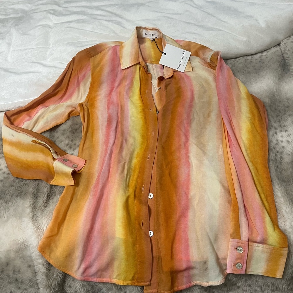 Bella Dahl Pink and Orange Blouse